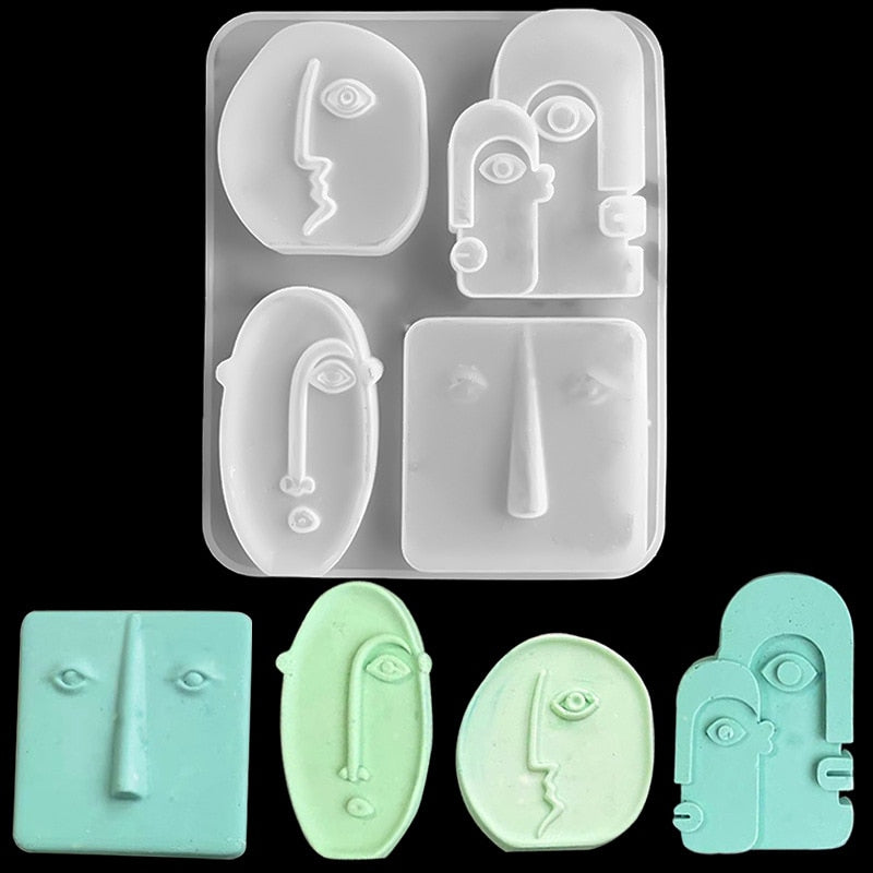 Nordic Design Silicone Candle Mold Handmade Abstract Human Face