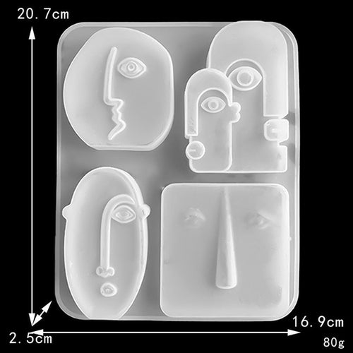 Nordic Design Silicone Candle Mold Handmade Abstract Human Face