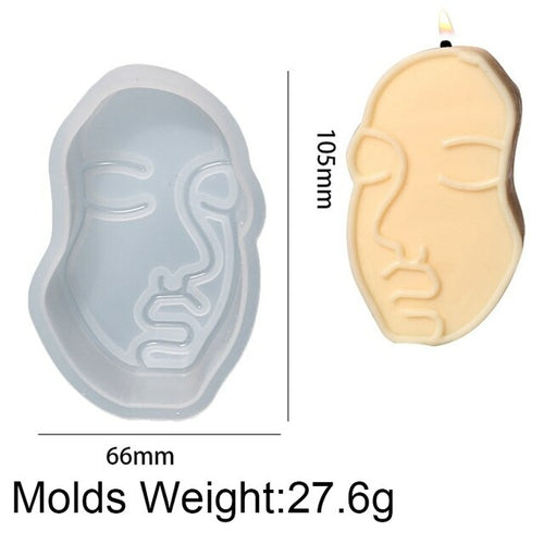 Nordic Design Silicone Candle Mold Handmade Abstract Human Face