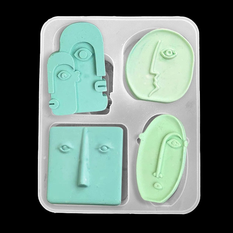 Nordic Design Silicone Candle Mold Handmade Abstract Human Face