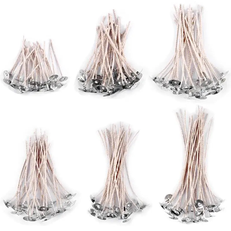 6-20cm 30pcs Smokeless Candle Wick Cotton Soy Wax Wick Large Base